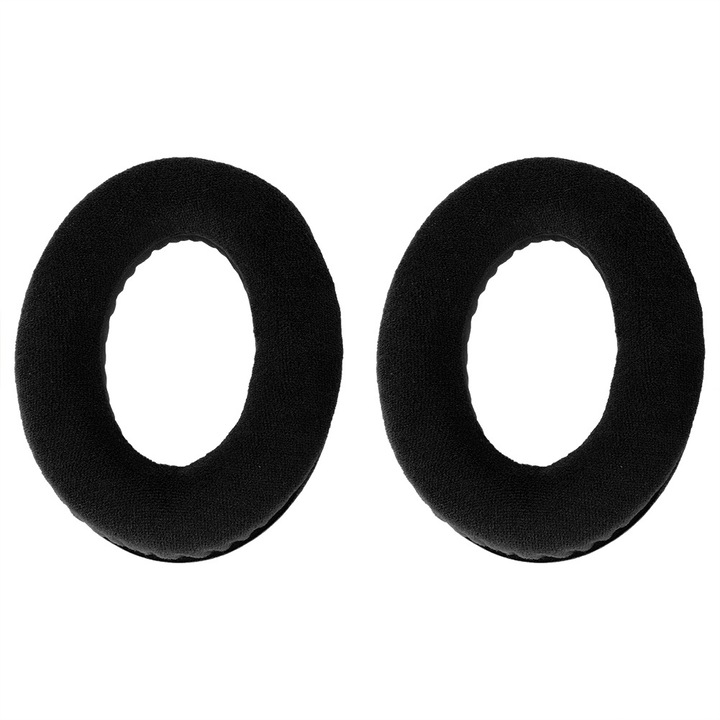 2 db fejhallgató párna készlet Sennheiser HD598-hoz, Bizaical, fekete flanel, 11,3x8,5x2 cm