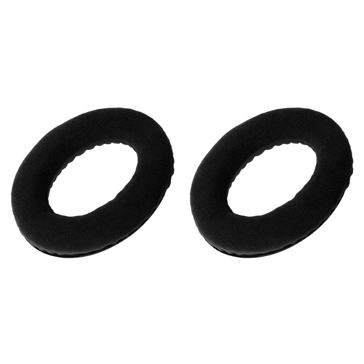 2 db fejhallgató párna készlet Sennheiser HD598-hoz, Bizaical, fekete flanel, 11,3x8,5x2 cm