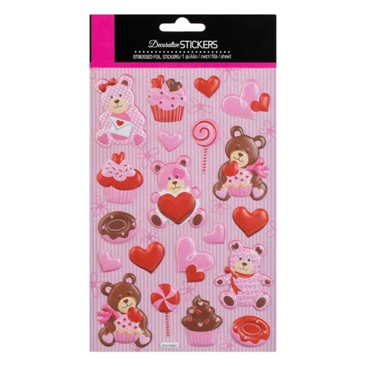 Стикери мече сърце - 18бр