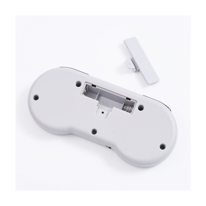 Consola de jocuri portabila, 5000 de jocuri instalate pe stick, pentru 2 jucatori, controlere wireless cu baterii, alb/gri