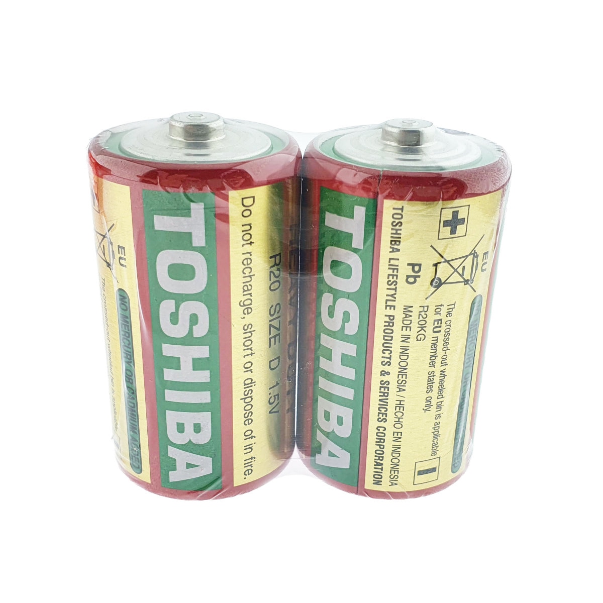 Set 2 baterii R20, Toshiba Heavy Duty D, 1.5V, ambalate in folie R20 ...