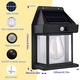 Lampa de perete cu senzor pentru miscare, 2 piese, solar, 3 moduri, fara fir, negru