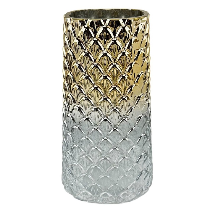 Стъклена декоративна ваза Scale M, матова, златиста, 30х45см