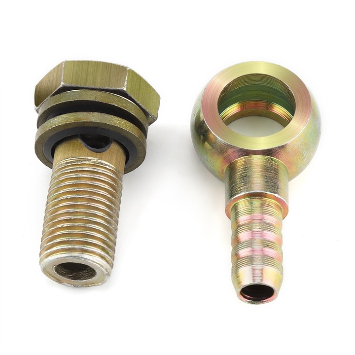 M12 * 1,25 mm-es csavar motorkerékpár olajhűtőhöz, Bizaical, M6/M8 adapter, szénacél, 10 mm