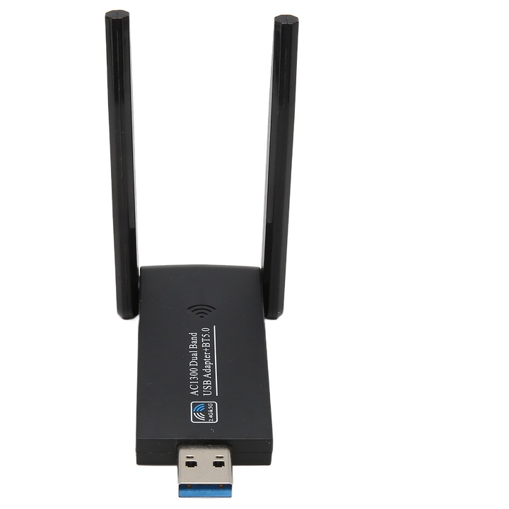Адаптер, USB, WiFi, 1300Mbps, Bizaical, Dual Band, Bluetooth 5.0, USB 3.0