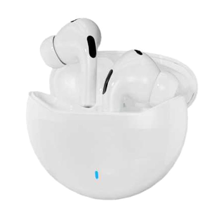 Casti wireless cu clips pentru urechi, Bluetooth 5.3, reducere inteligenta a zgomotului, apeluri HD, latenta redusa, autonomie mare a bateriei, 1200mAh, bej