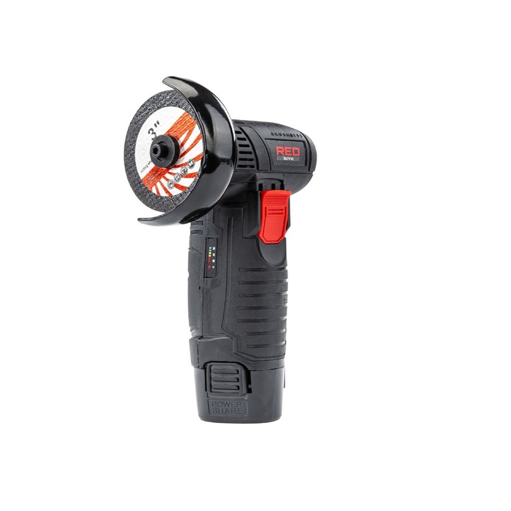 Mini polizor unghiular cu acumulator, 12 V, Red Technic RTSZK0134