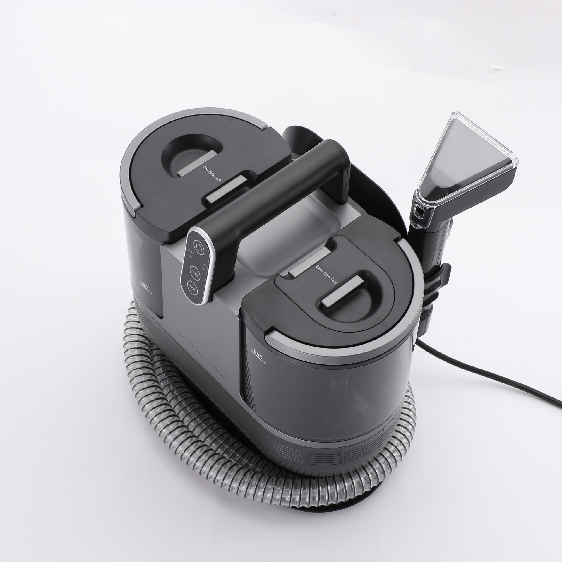 Hoover, putere de 1200W, aspiratie puternica, capacitate mare de stocare, cu functie de incalzire, aspiratie all in one, canapea si covor sunt potrivite, negru