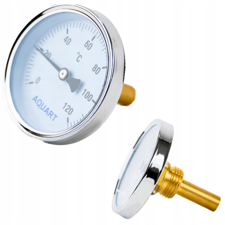 Termometru cu disc 40 mm, Aquart, 120C, conector 1/4"