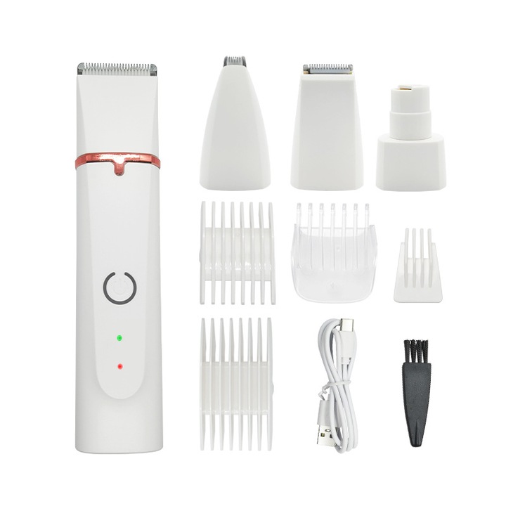 Set de ingrijire pentru animale 4 in 1, trimmer lat, trimmer ingust, trimmer detaliat, taietor unghii, pentru caini, pisici