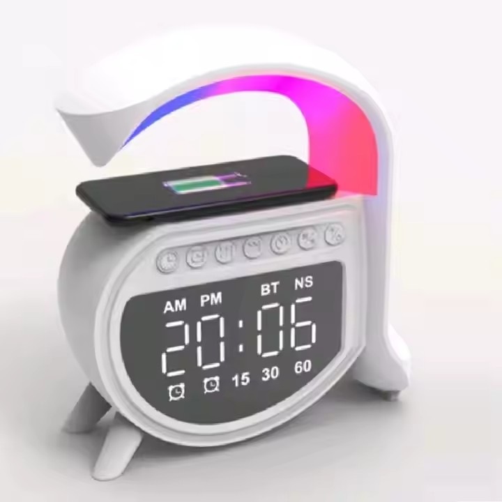 Boxa Bluetooth, statie Incarcare wireless, 15W, Lampa LED RGB 4 in 1 ANDOWL 5A PRO