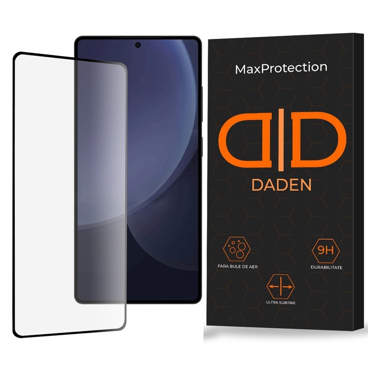 Üvegfólia Samsung Galaxy S25 Ultra Daden MaxProtection készülékhez, teljes fedél, professzionális védelem, rendkívül ellenálló, prémium minőség