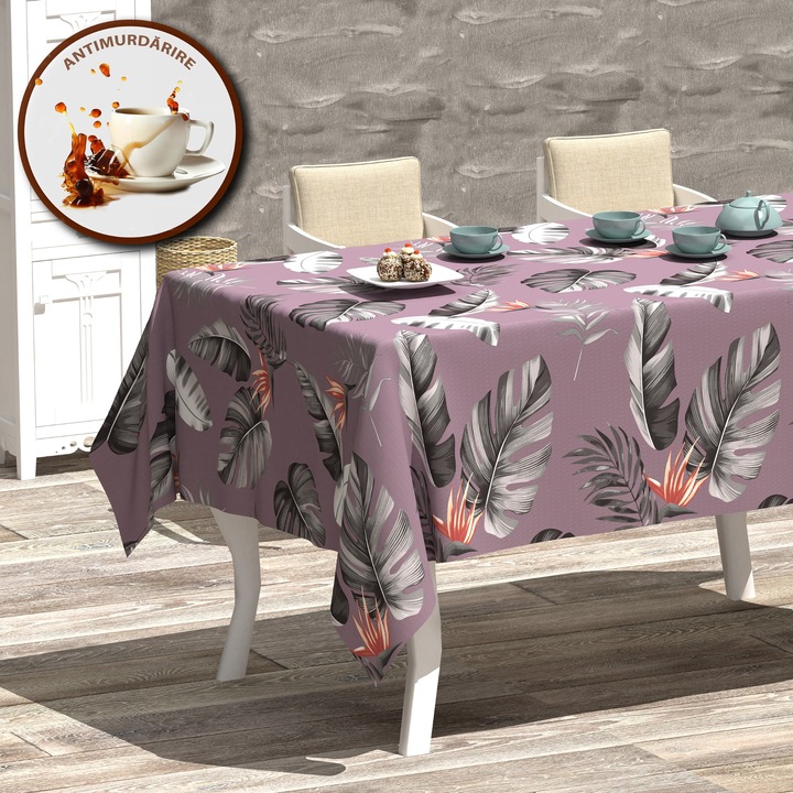 Lerakódásgátló terítő 100% Pamut 140x180 cm, Lila tollnyomat