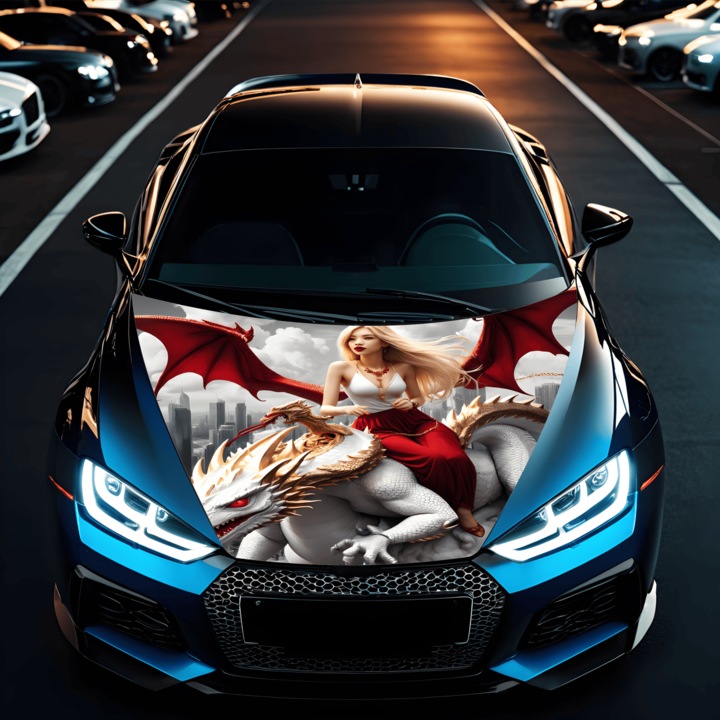 Folie Capota Auto "hood Art" Rezistenta La Exterior, Marime L (180 X 130cm) - Cod: Avx-capota-009l