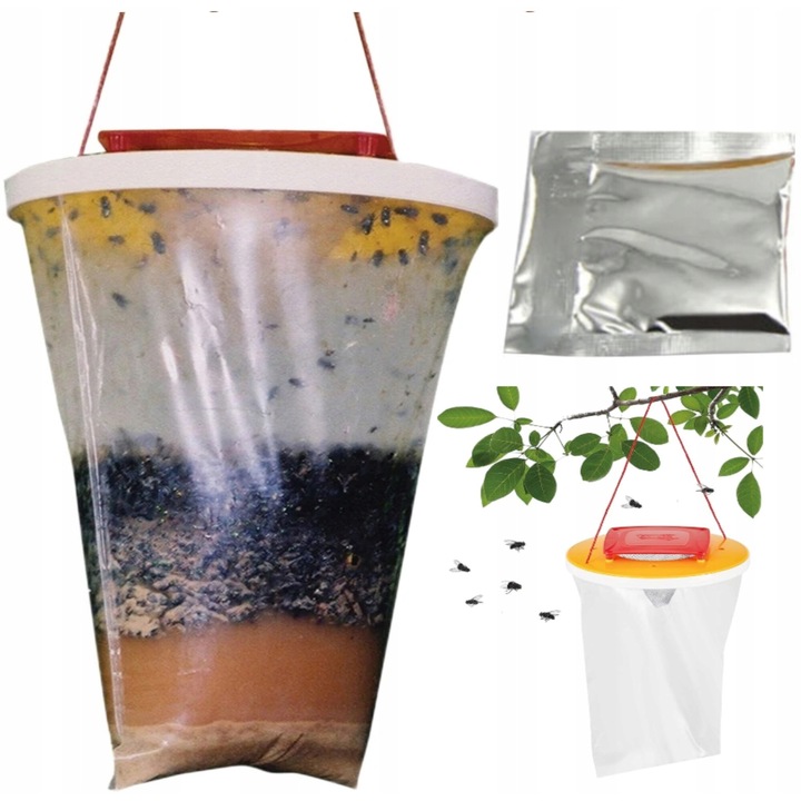 Capcana lipicioasa pentru insecte, sac, momeala, pentru muste, tantari si midges