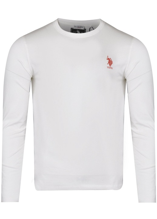U.S. POLO ASSN. - Tricou barbatesc alb cu maneca lunga WILL 4XL