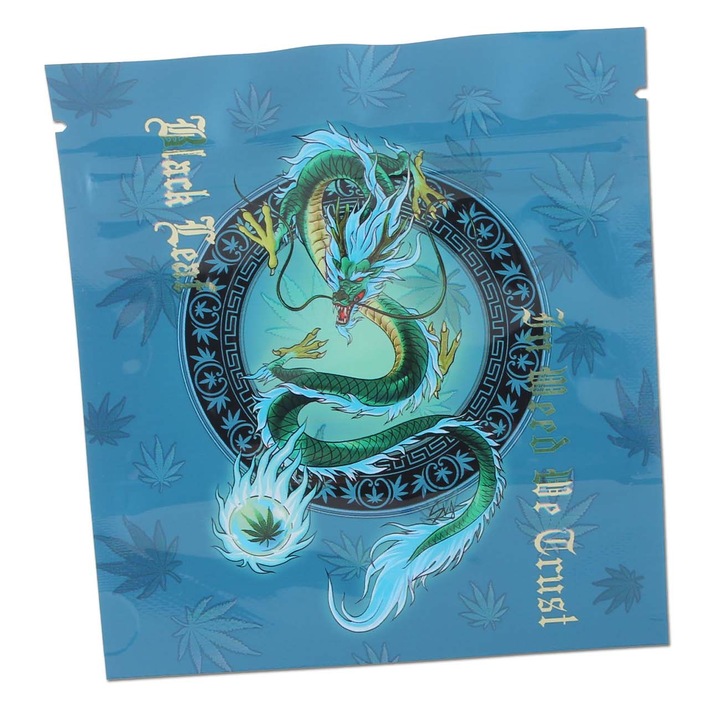 Set Pungi aluminiu Ziplock Mylar Black Leaf Qinglong Fara miros, sigure pentru alimente, rezistente la umezeala, miros, mucegai, murdarie 11.4 x 10.2 cm, 10 bucati reutilizabile