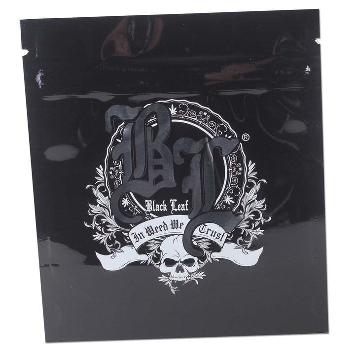 Set Pungi aluminiu Ziplock Mylar Black Leaf sigure pentru alimente, rezistente la umezeala, miros, mucegai, murdarie, Fara miros 11.4 x 10.2 cm, 10 bucati reutilizabile