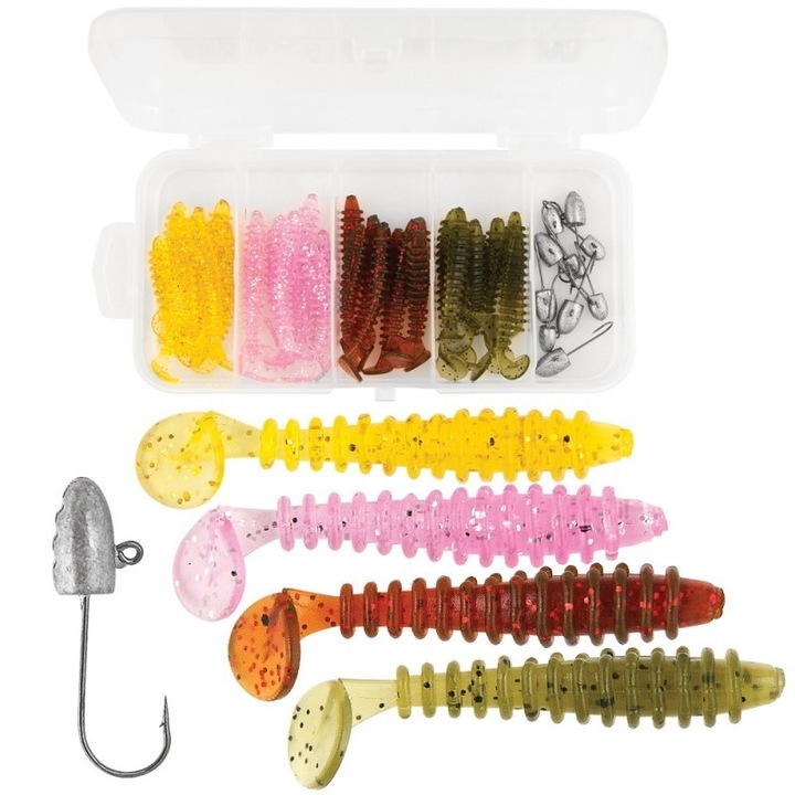 Set Pescuit pentru spinning rapitor stiuca biban, 3,5cm, jig-uri 1.5 - 3 g