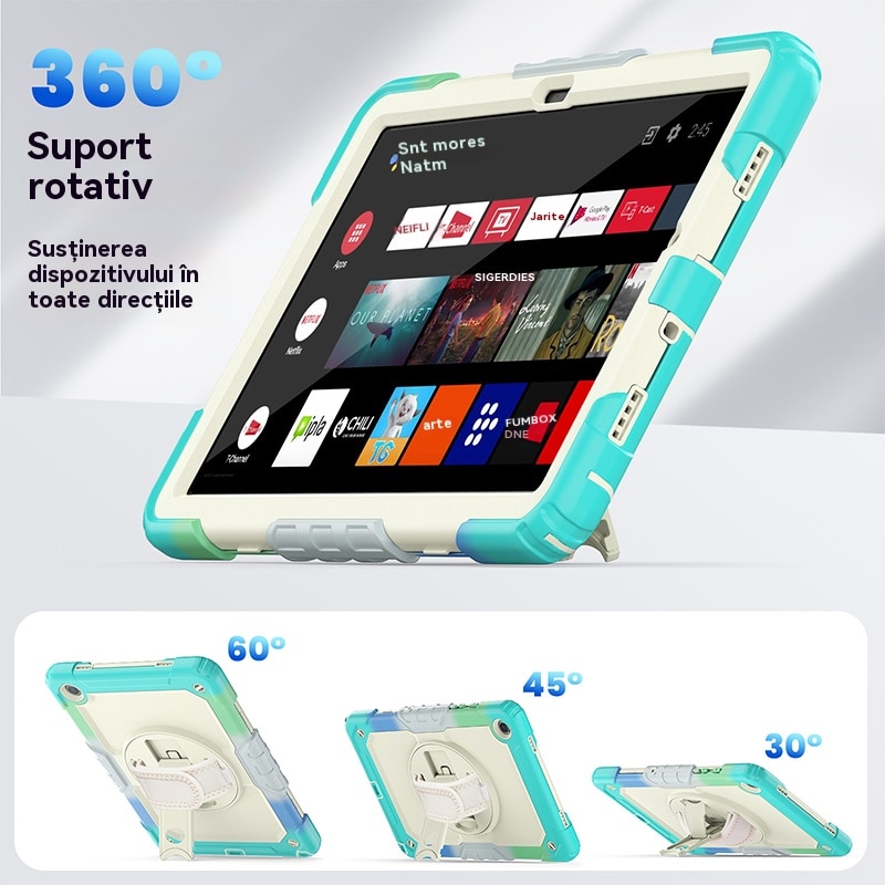 Husa Antisoc Cu Curea De Mana Pentru Samsung Galaxy Tab A9Plus De 11 inchi. (Model: (SM-X210/X216/X218), Fudisenn，Rotire La 360°, procesul de gofrare，Portabil， 2023 (albastru )，28x19x2,3cm