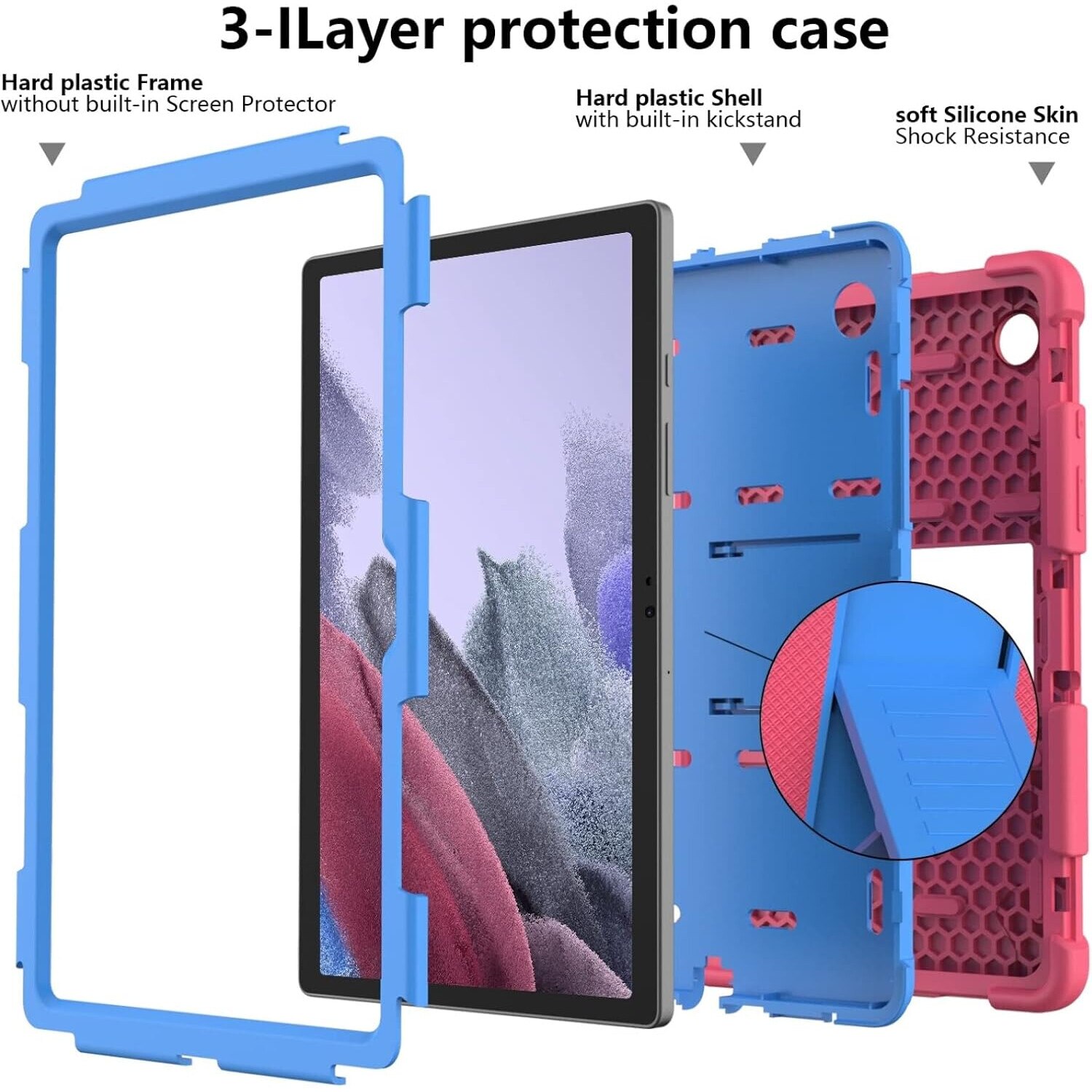 Etui pentru tableta Samsung Galaxy Tab A7 10,4", roz, cu suport pliabil, constructie rezistenta