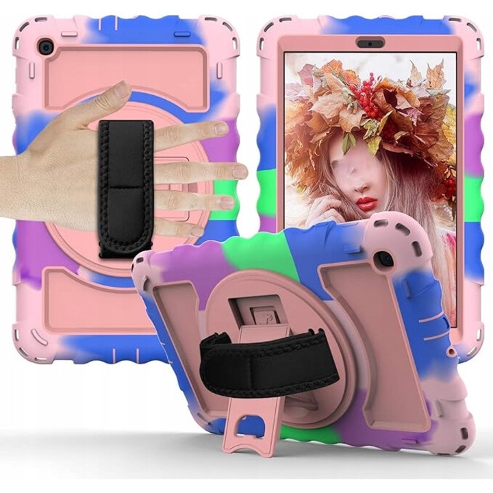 Etui pentru iPad Pro 9.7 2017/2018 si iPad Air 2, suport rotativ 360, protectie tripla, colorat