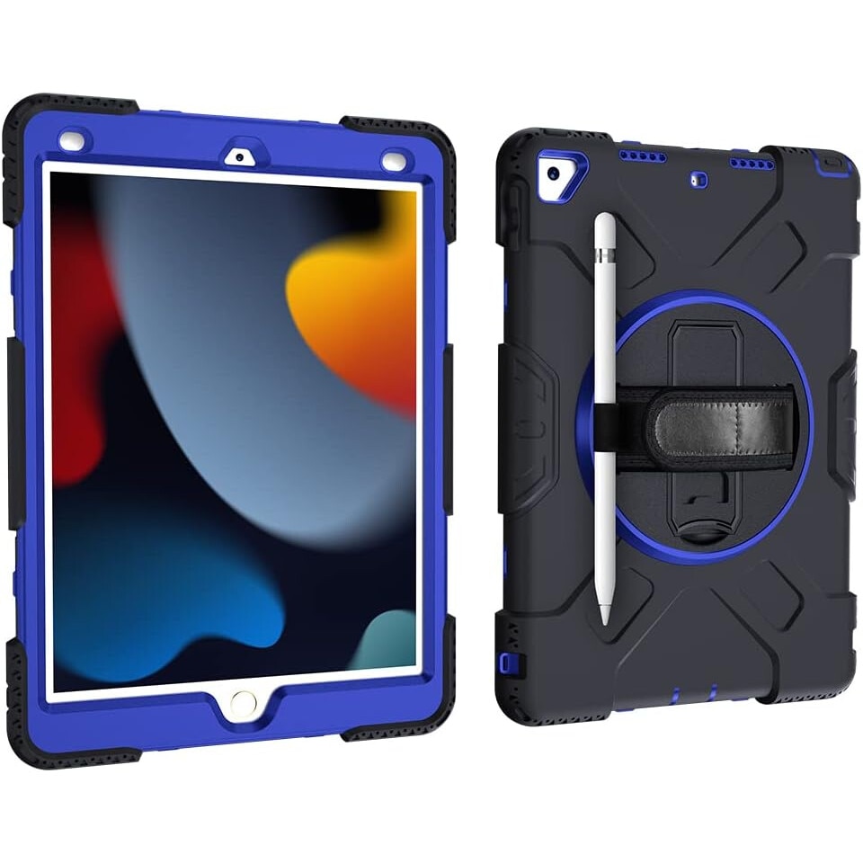 Husa pentru iPad Pro 12.9", protectie tripla, suport rotativ 360°, negru