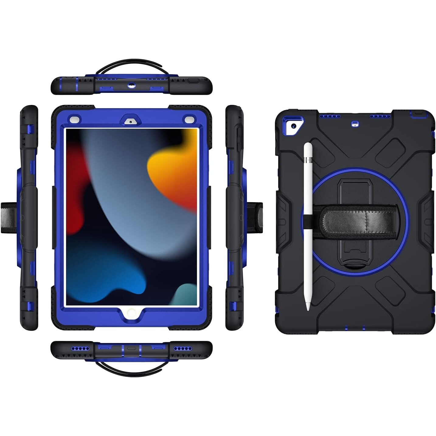 Husa pentru iPad Pro 12.9", protectie tripla, suport rotativ 360°, negru