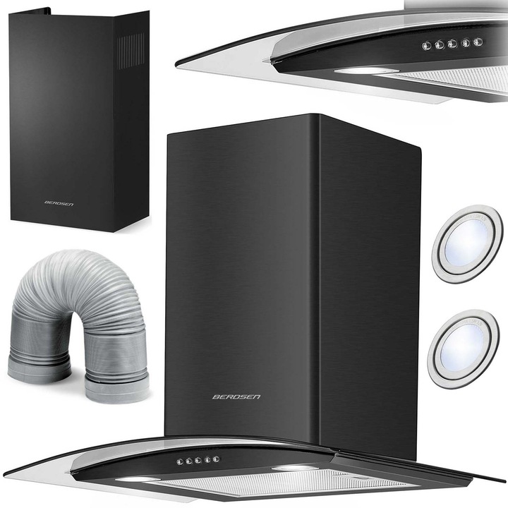 Hota de bucatarie Berdsen BT-201, 60 cm, culoare inox