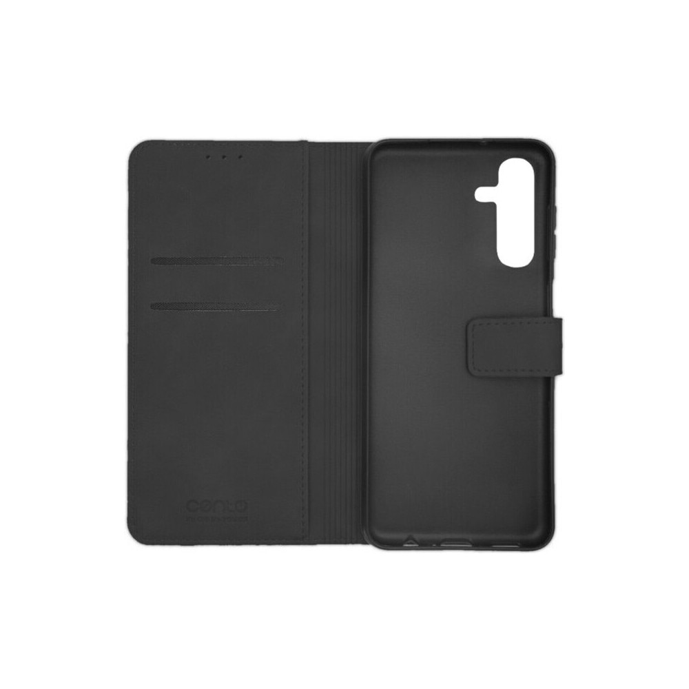 Husa de protectie tip carte Cento Lima compatibila cu Samsung Galaxy A15 4G/A15 5G Negru Premium, Piele ecologica, Inchidere magnetica, Protectie Sporita, Anti soc, Anti zgarieturi, Functie de stand