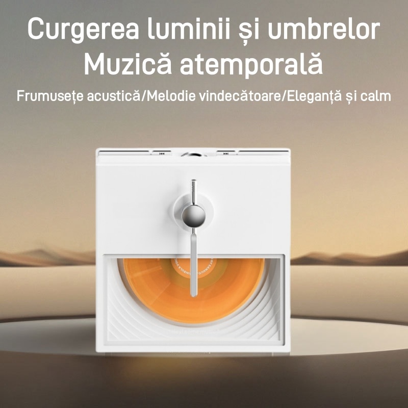 Difuzor Bluetooth retro, calitate sunet surround 360°, card TF, baterie de 1500 mAh, impermeabil IPX 8, port de incarcare tip C, alb