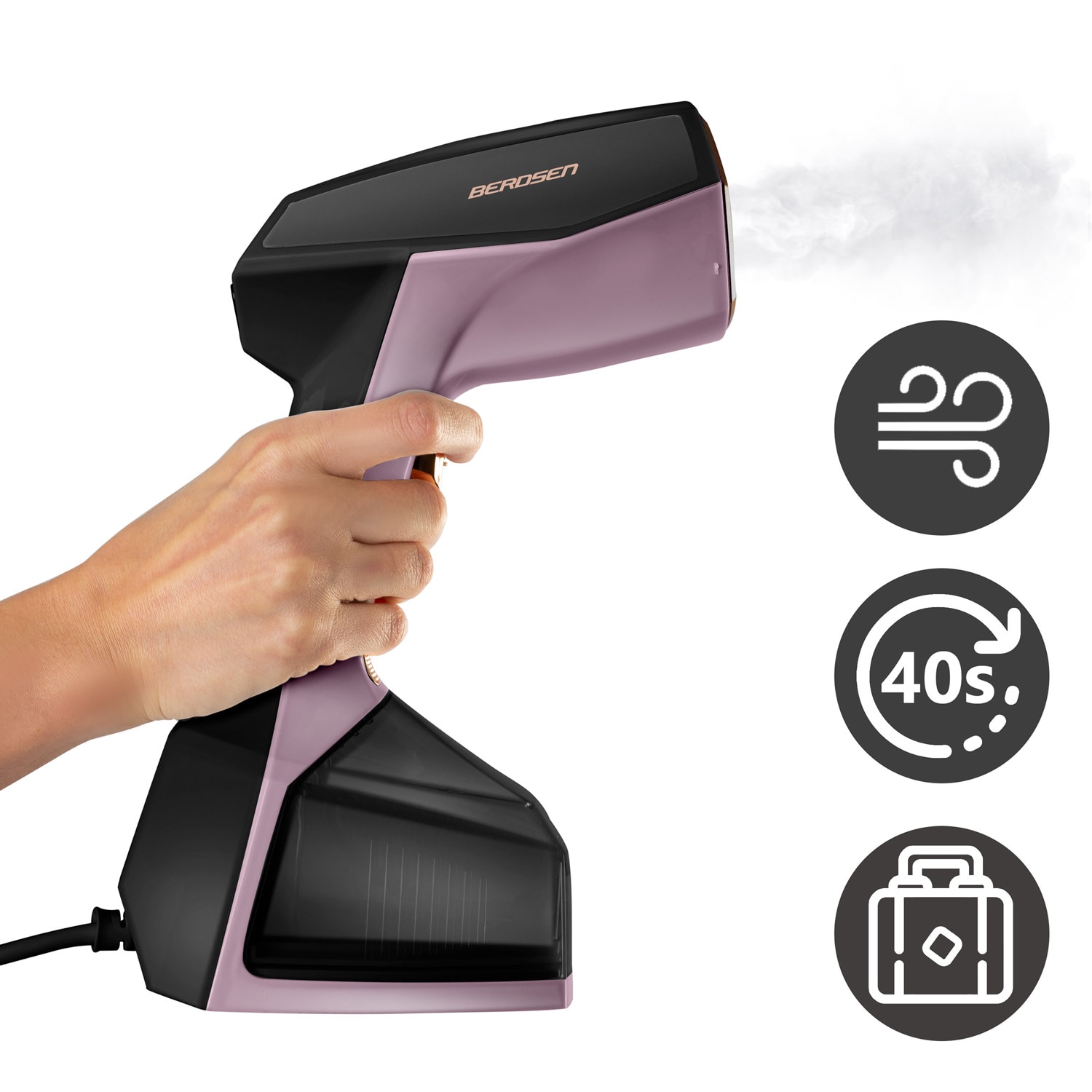 Aparat de calcat cu abur Berdsen, 2000 W, 45 g/min, rezervor 360 ml