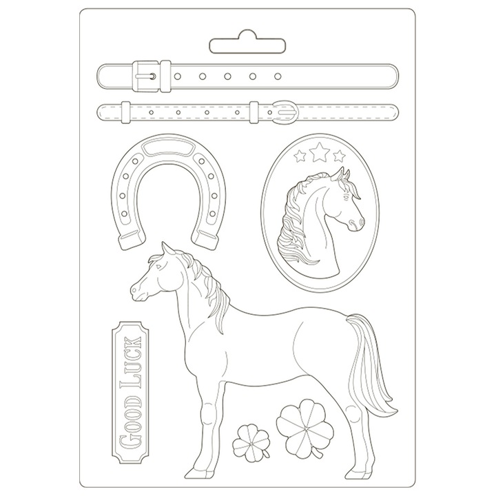Matrita PVC moale A4 - Romance Horses cai in picioare -