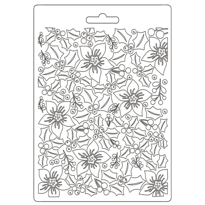 Set de artizanat Matrita PVC moale A5 - textura clasica de Craciun -