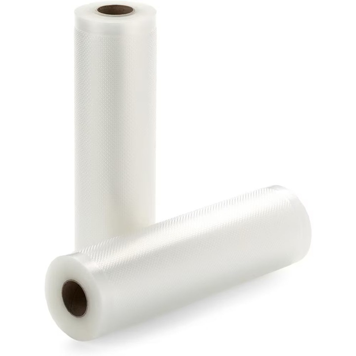 Set 2 Role Gofrate Pungi de Vidat Zibba Life™, 28 cm x 500 cm, Compatibile cu Orice Aparat de Vidat, Reutilizabile, Fara BPA