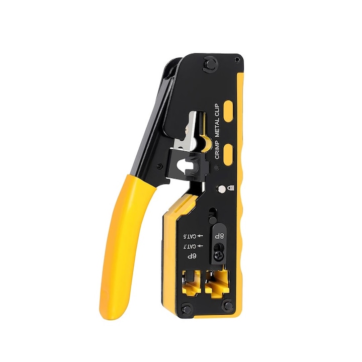 Cleste crimpare RJ45, kashemano, multifunctional, pentru cabluri Ethernet, compatibil CAT5 CAT5E CAT6 CAT6A CAT7