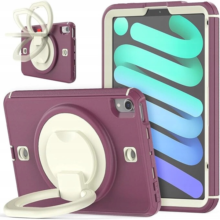Husa pentru iPad Mini 6 8.3" 2021, cu suport rotativ 360 si curea