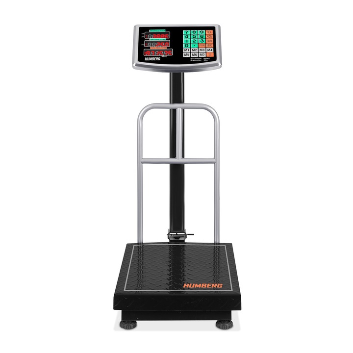 Търговска електронна везна, HM-192, 300 кг, платформа от неръждаема стомана, 50х40см