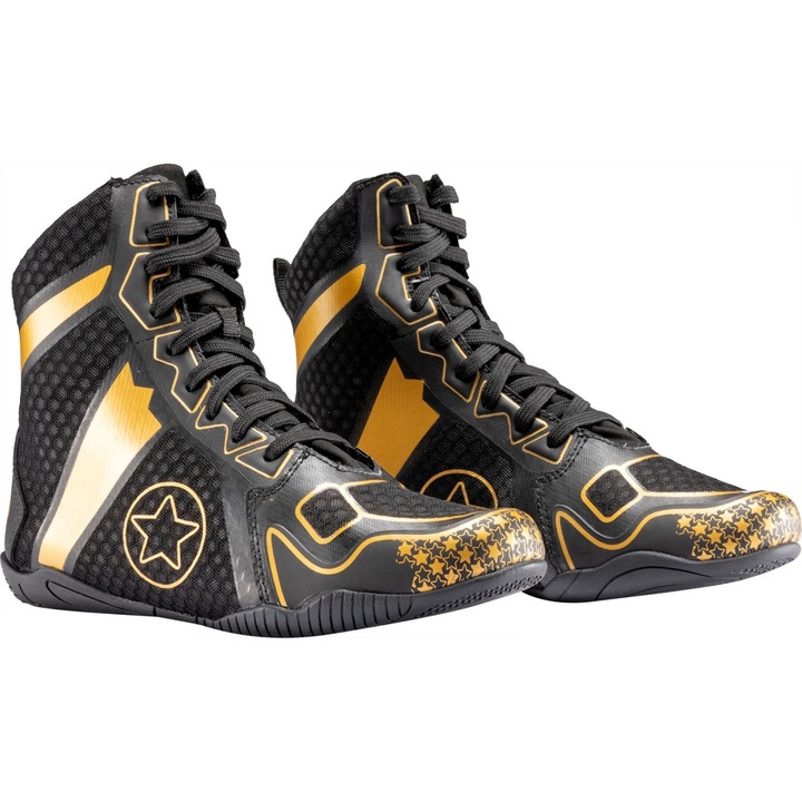 Ghete box “Speedmaster” - negru-auriu, Auriu/Negru