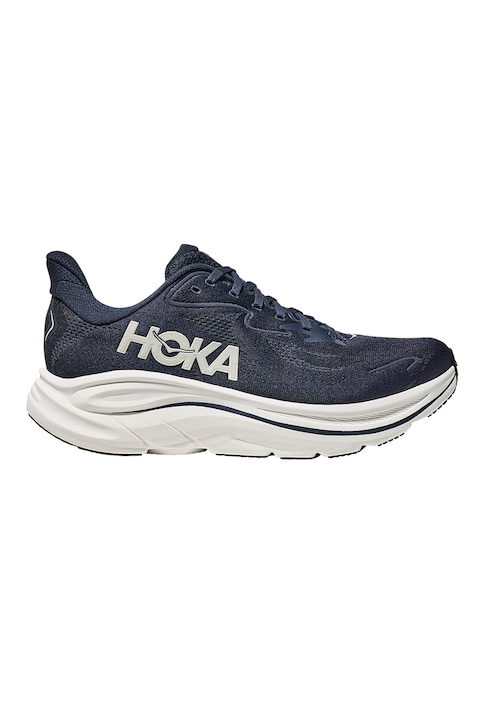 Hoka, Clifton 10 kötött futócipő logós foltrátéttel, Sötétkék