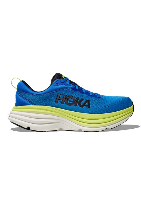 Hoka, Pantofi cu logo pentru alergare Bondi 8, Verde lime/Albastru