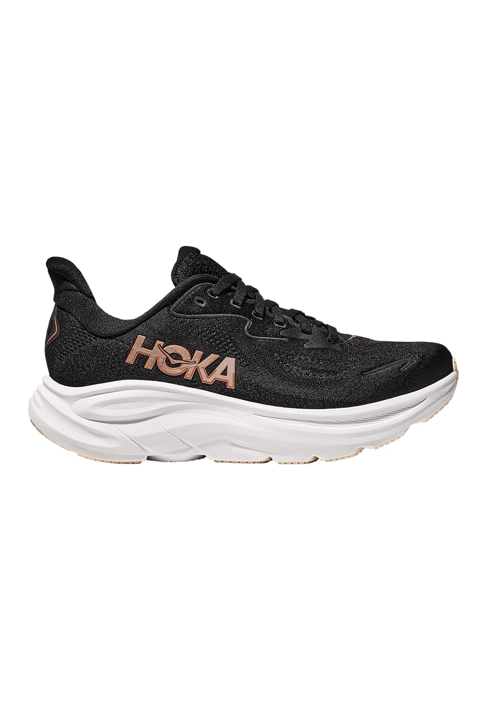 Hoka, Pantofi Clifton 10 cu logo pentru alergare, Negru, Bronz, 6