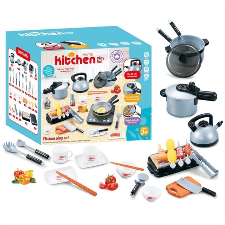 Gyerek főzőkészlet, 36 db, konyhai kiegészítők