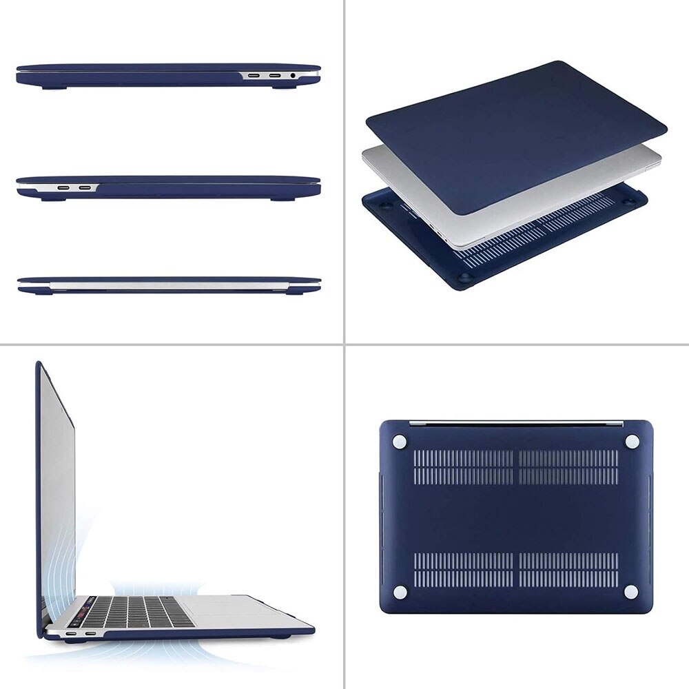 Husa protectie laptop, Generic, PVC, Pentru MacBook Air 13.6Inch, Bleumarin