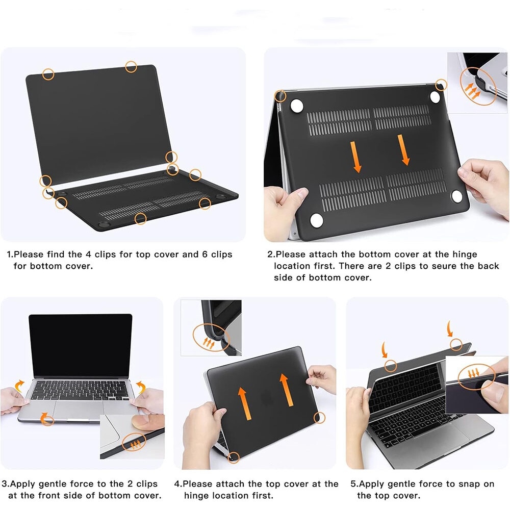 Husa protectie laptop, Generic, PVC, Pentru MacBook Air 13.6Inch, Bleumarin