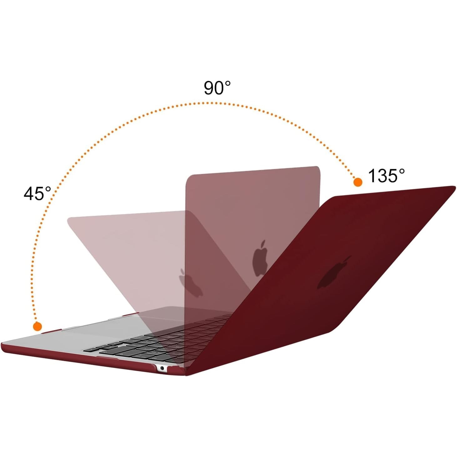 Husa laptop, Generic, Pentru MacBook Air 13.6-inch, PVC, Burgundiu
