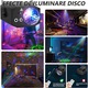 Laser lumini disco, MOROVAN, Proiector de lumini disco cu glob disco, telecomanda, sound control, multiple jocuri de lumini, laser effect, 64 modele laser, alimentare priza sau USB, carcasa metalica, Pentru scena de bar, camera, dormitor, 19X13X9cm, Negru