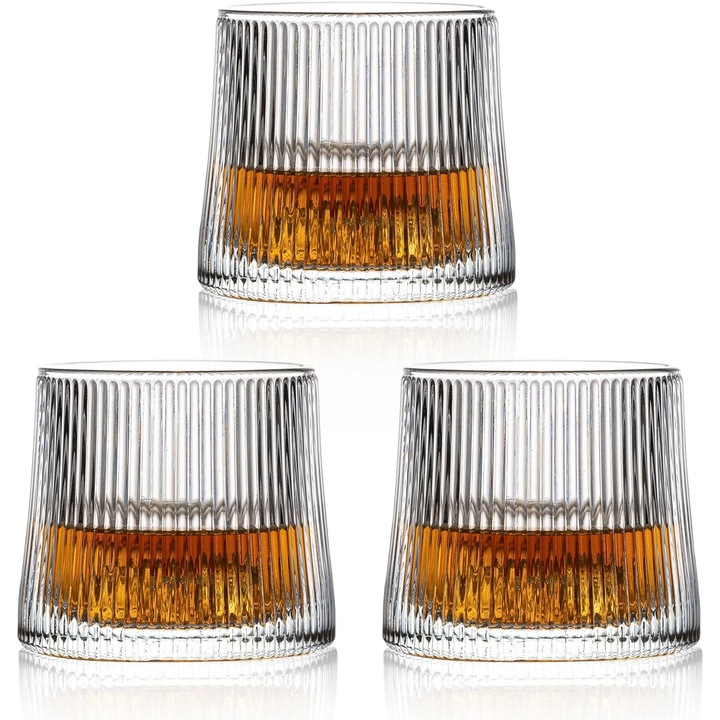 3 db whiskys pohár készlet, MOROVAN, 200 ml, platina pohár, hengeres kivitel