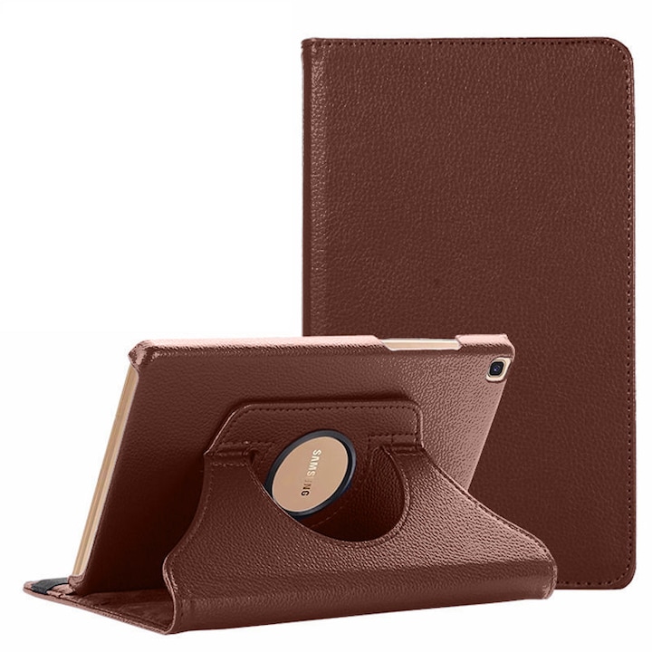 Калъф за таблет, въртяща се стойка, 360°, пълна защита, кафяв, за Samsung Galaxy Tab A9 8.7 инча