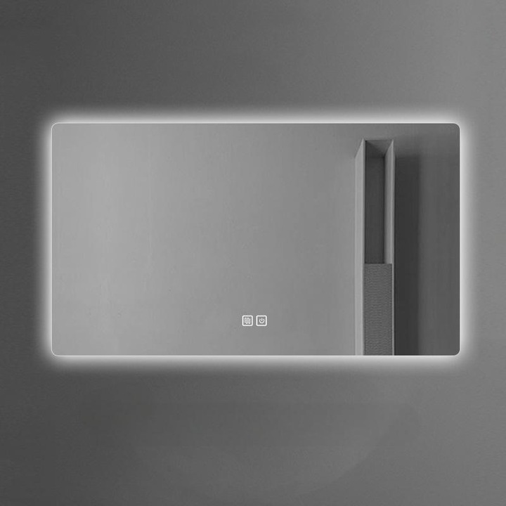 LED fürdőszobai tükör, 60x80cm, tapintható világítás, üveg, kerek